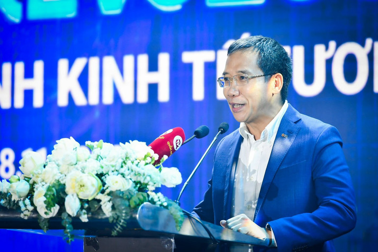 Ông Lưu Trung Thái, Chủ tịch Hội đồng quản trị Ngân hàng Thương mại cổ phần Quân đội (MB) phát biểu.