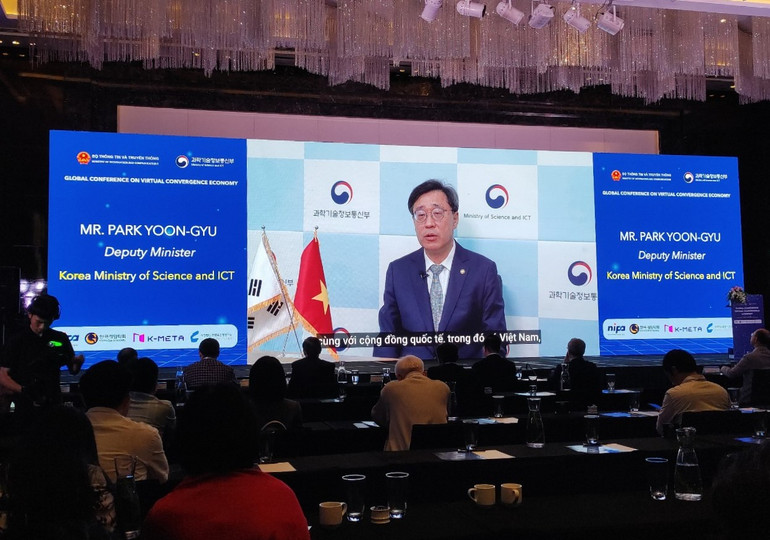 Ông Park Yoon Gyu, Thứ trưởng Khoa học công nghệ và Thông tin truyền thông Hàn Quốc phát biểu.