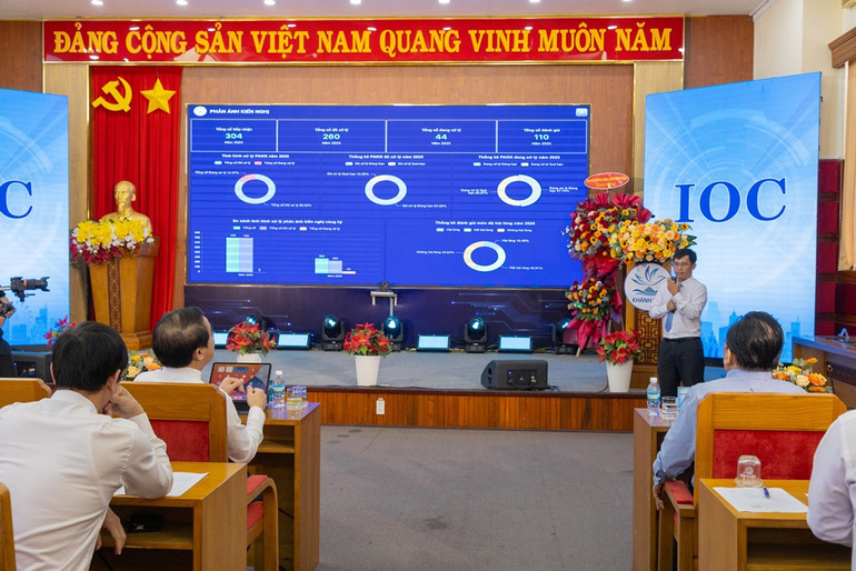 Màn hình ứng dụng IOC Khánh Hòa.