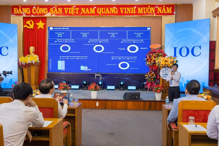 Màn hình ứng dụng IOC Khánh Hòa.