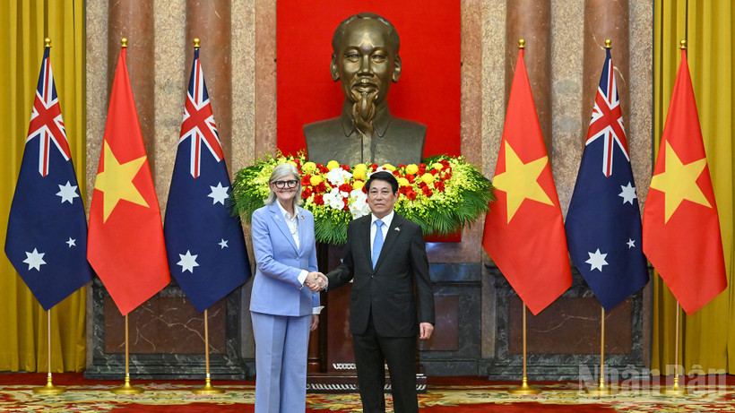 Chủ tịch nước Lương Cường và Toàn quyền Australia Sam Mostyn.