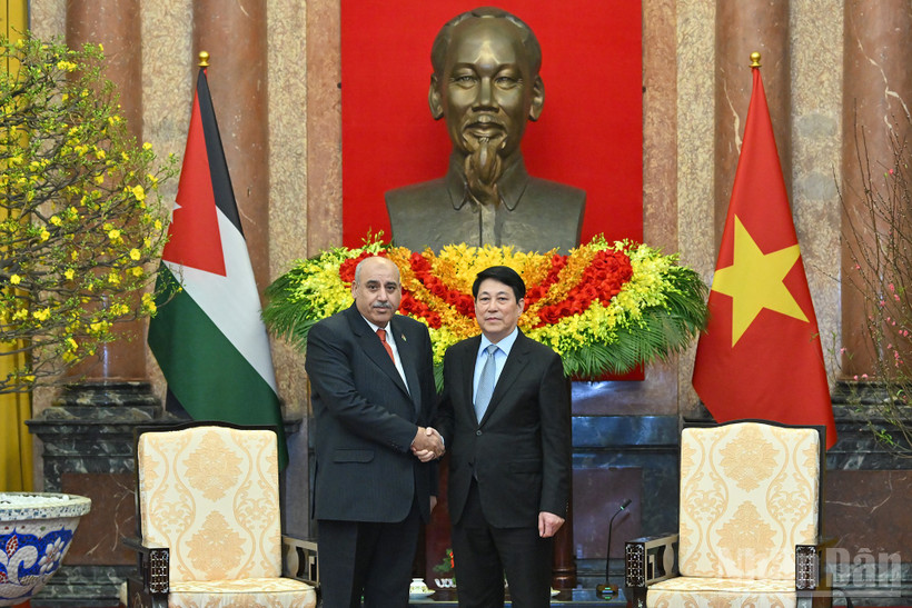 Chủ tịch nước Lương Cường và Chủ tịch Hạ viện Jordan Mazen Turki El Qadi.