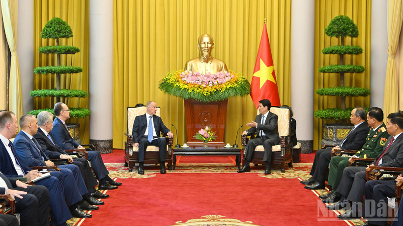 Chủ tịch nước Lương Cường tiếp Trợ lý Tổng thống Liên bang Nga Nikolai Patrushev.