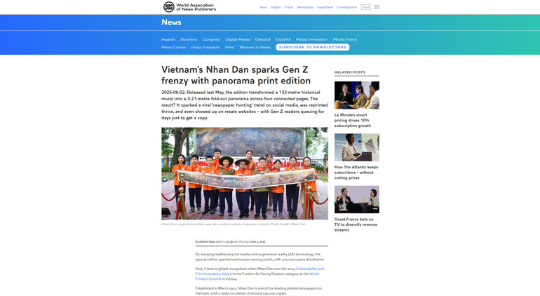 WAN-IFRA đăng tải bài viết về phụ san panorama Chiến thắng Điện Biên Phủ của Báo Nhân Dân. 1-4714.png
