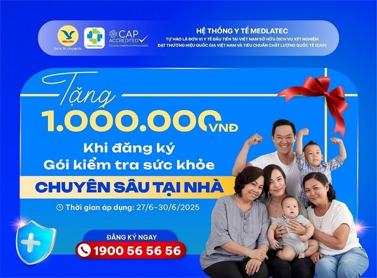 Trong 4 ngày "vàng", khách hàng có ngay cơ hội nhận 1 triệu đồng khi đăng ký gói kiểm tra sức khỏe chuyên sâu tại nhà. 2.jpg