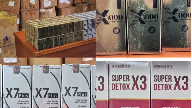 Các sản phẩm giảm cân của Ngân 98 chứa chất cấm, gây nguy hại cho sức khỏe. (Ảnh: Công an Thành phố Hồ Chí Minh)