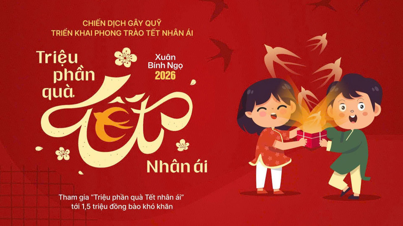 Banner chiến dịch “Triệu phần quà Tết Nhân ái”.