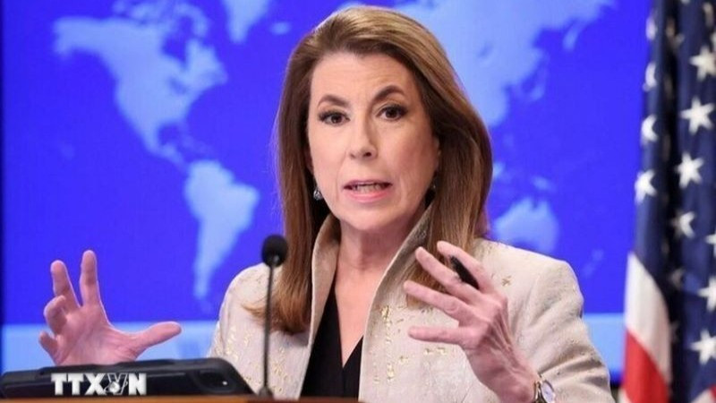 Người phát ngôn Bộ Ngoại giao Mỹ Tammy Bruce. (Ảnh: IRNA/TTXVN)