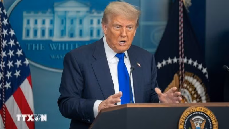 Tổng thống Mỹ Donald Trump. (Ảnh: THX/TTXVN)