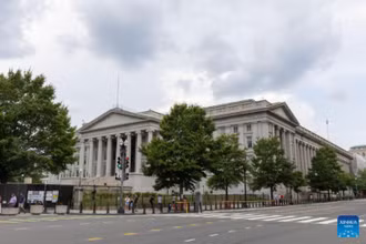 Trụ sở Bộ Tài chính Mỹ ở Washington D.C. (Ảnh: Tân Hoa xã)
