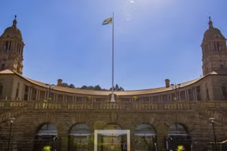 Bức ảnh chụp Tòa nhà Liên bang ở Pretoria, Nam Phi, ngày 10/8/2023. (Ảnh: Tân Hoa xã) 