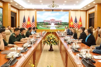 Quang cảnh buổi tiếp. (Ảnh: Quân đội Nhân dân)