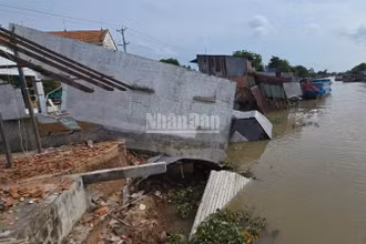 Khu vực sạt lở bờ sông Ông Chưởng.