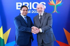 Thủ tướng Phạm Minh Chính hội đàm với Tổng thống Brazil Lula da Silva. (Ảnh TTXVN)