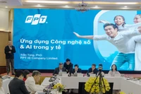 Đại diện Tập đoàn FPT chia sẻ thông tin ứng dụng trí tuệ nhân tạo trong chăm sóc sức khỏe tại hội thảo.