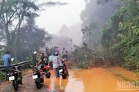 Điểm sạt lở nghiêm trọng trên đèo Gia Bắc xảy ra sáng 4/12 tại Km53, Quốc lộ 28.