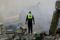 Tòa nhà bị phá hủy sau cuộc không kích của Israel tại Jbaa, Liban, ngày 4/12/2025. (Ảnh: THX/TTXVN)