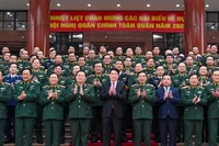 Chủ tịch nước Lương Cường và các đại biểu dự hội nghị. (Ảnh: THỦY NGUYÊN)