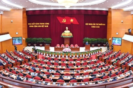 Quang cảnh Hội nghị Trung ương 12, khóa XIII. (Ảnh: ĐĂNG KHOA)