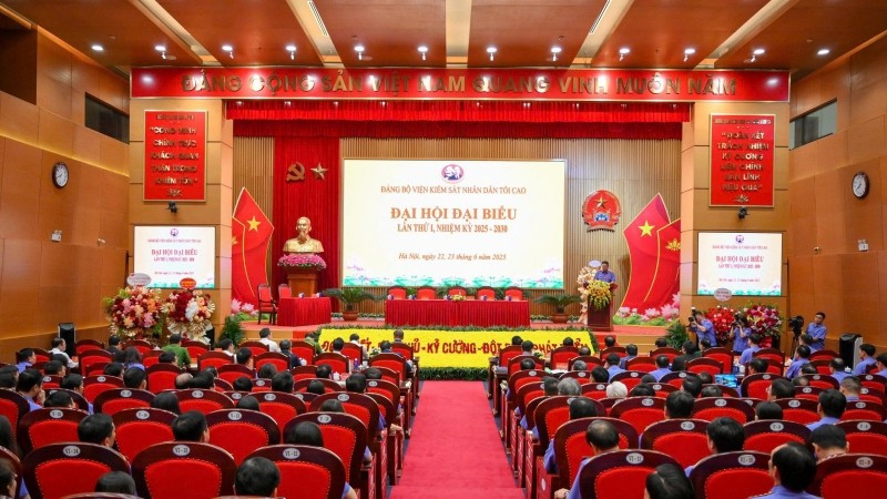 Quang cảnh Đại hội đại biểu Đảng bộ Viện Kiểm sát nhân dân tối cao lần thứ I, nhiệm kỳ 2025-2030. (Ảnh: THẾ ĐẠI)
