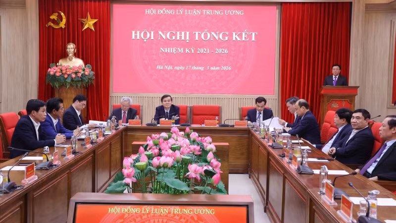 Hội nghị tổng kết nhiệm kỳ 2021-2026 của Hội đồng Lý luận Trung ương. (Ảnh: Văn Điệp/TTXVN)