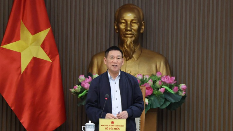 Phó Thủ tướng Hồ Đức Phớc chủ trì cuộc họp Hội đồng tư vấn chính sách tiền tệ. (Ảnh: VGP/Trần Mạnh)