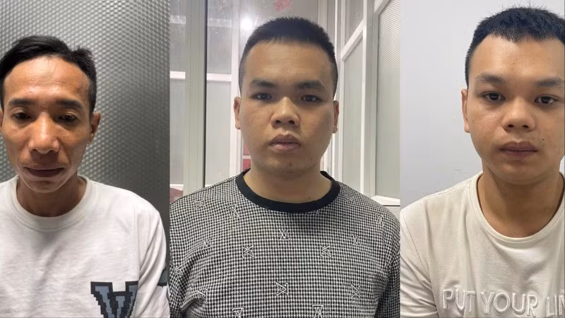 Ba đối tượng tại cơ quan điều tra. (Ảnh: Công an cung cấp)