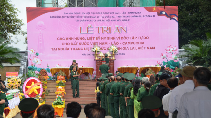 Dự Lễ tri ân có các cựu chiến binh từng tham gia làm nhiệm vụ quốc tế tại Campuchia, Lào đến từ 15 tỉnh, thành trong cả nước.