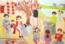 Một tác phẩm tham dự cuộc thi "Tết Việt Nam trong tôi". (Ảnh: Ban Tổ chức cuộc thi)