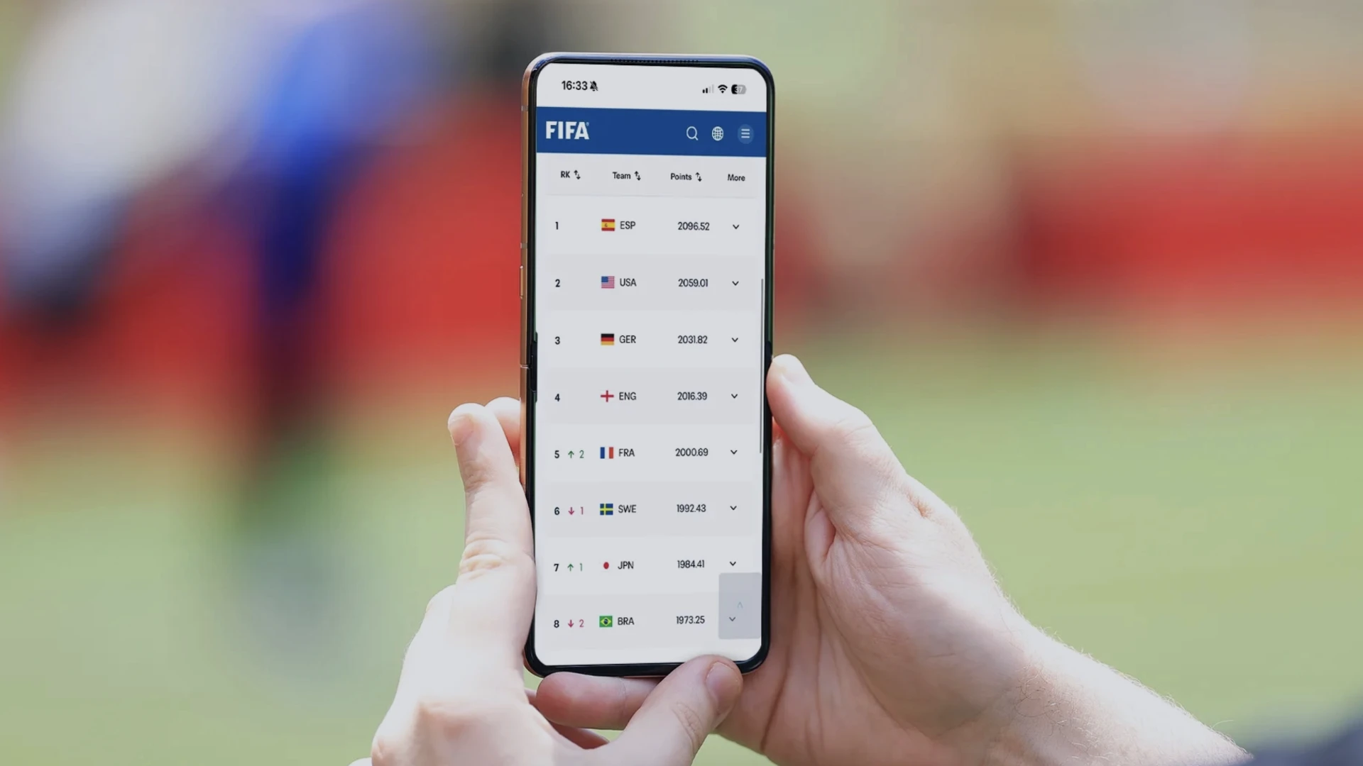 FIFA thay đổi cách cập nhật bảng xếp hạng: Theo dõi thứ hạng ngay khi trận đấu diễn ra