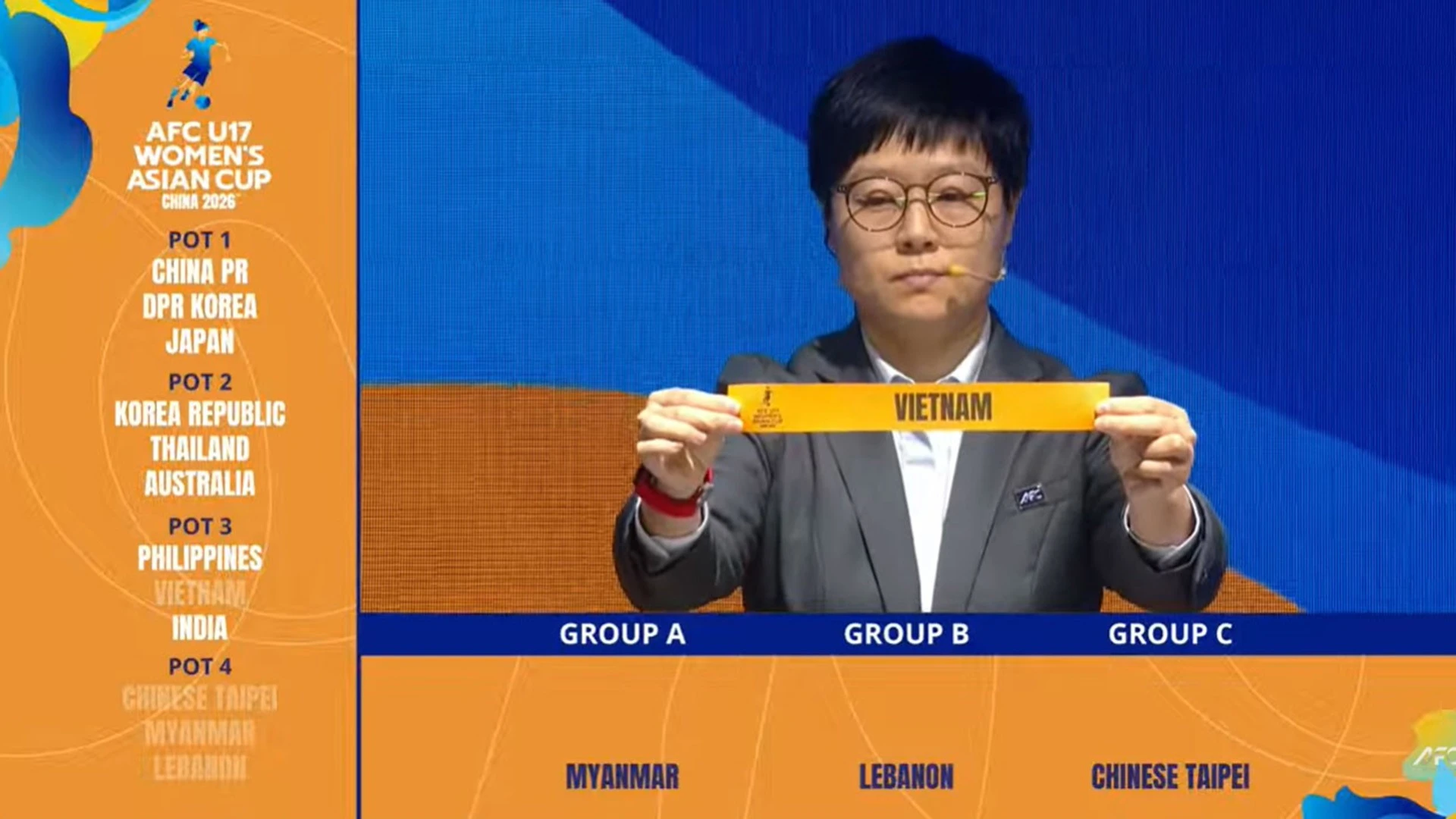 U17 Nữ Việt Nam Bốc Thăm Bảng A Chung Kết Châu Á 2026 Tại Trung Quốc