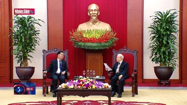 Tổng Bí thư tiếp Chánh Văn phòng Trung ương Đảng Nhân dân Cách mạng Lào