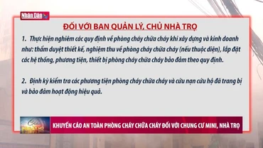 Khuyến cáo an toàn phòng cháy chữa cháy đối với chung cư mini, nhà trọ