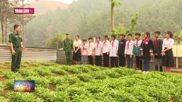 Bộ đội Biên phòng Lai Châu phát triển vườn rau hỗ trợ học sinh vùng biên