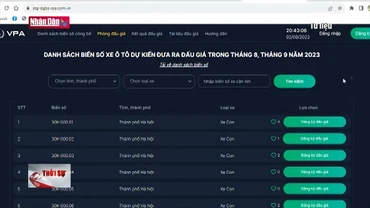 Phiên đấu giá trực tuyến biển số xe ôtô đầu tiên diễn ra ngày 22-8