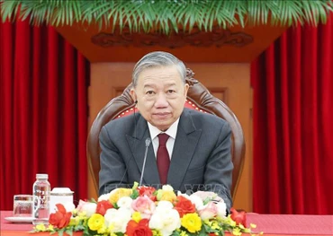 Tổng Bí thư Tô Lâm điện đàm với Tổng Thư ký Đảng Hành động Nhân dân, Thủ tướng Singapore Lawrence Wong. Ảnh: Thống Nhất/TTXVN