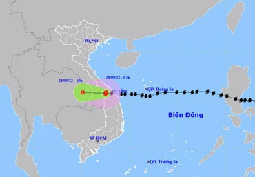 Vị trí và hướng di chuyển của bão số 4. (Nguồn: nchmf.gov.vn)