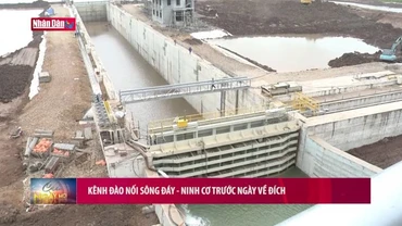 Kênh đào nối sông Đáy - Ninh Cơ trước ngày về đích