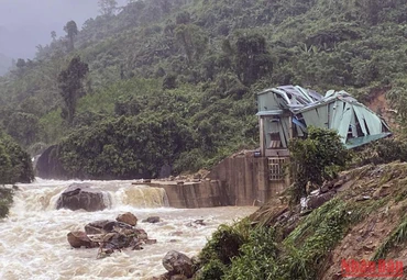 Hiện trường vụ sạt lở.