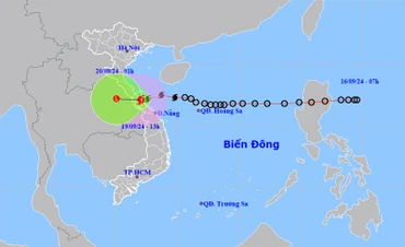 Vị trí và hướng di chuyển của bão số 4. (Nguồn: nchmf.gov.vn)