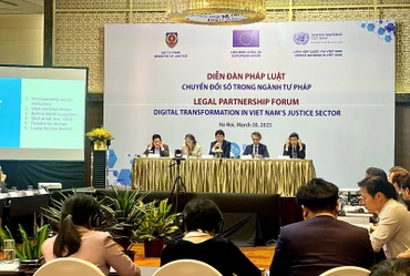 Toàn cảnh Diễn đàn pháp luật: Chuyển đổi số trong ngành Tư pháp.