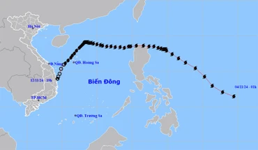 Áp thấp nhiệt đới tiếp tục suy yếu và tan dần. (Nguồn: nchmf.gov.vn)