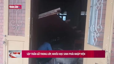 Sập trần gỗ trong lớp, nhiều học sinh phải nhập viện