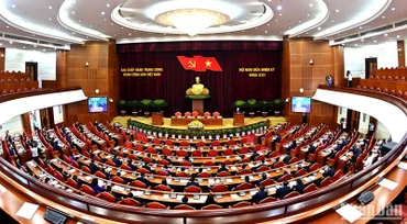 Quang cảnh Phiên bế mạc Hội nghị Trung ương giữa nhiệm kỳ khóa XIII. (Ảnh: ĐĂNG KHOA)