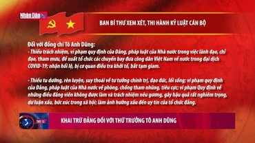 Khai trừ Đảng đối với Thứ trưởng Tô Anh Dũng