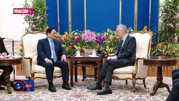 Thủ tướng Singapore Lý Hiển Long chủ trì lễ đón Thủ tướng Phạm Minh Chính