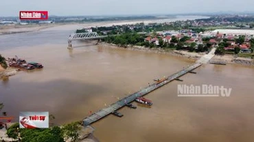 Hoàn thành lắp cầu phao Phong Châu