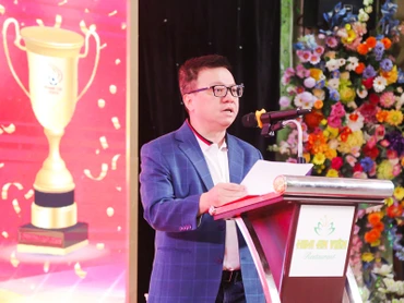 Ông Lê Quốc Minh, Ủy viên Trung ương Đảng, Tổng Biên tập Báo Nhân Dân, Phó trưởng Ban Tuyên giáo Trung ương, Chủ tịch Hội Nhà báo Việt Nam, Trưởng Ban chỉ đạo Press Cup 2024 phát biểu tại Gala trao giải.