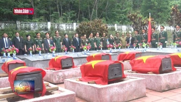 Kon Tum: Truy điệu, an táng 12 hài cốt liệt sĩ hy sinh tại Lào và Campuchia