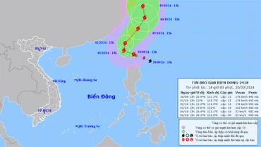 Vị trí và hướng di chuyển của bão Krathon. (Nguồn: nchmf.gov.vn)